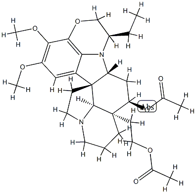 (4β)-25-Acetyl-4-acetyloxy-22α-ethyl-15,16-dimethoxy-4,25-secoobscurinervan Struktur