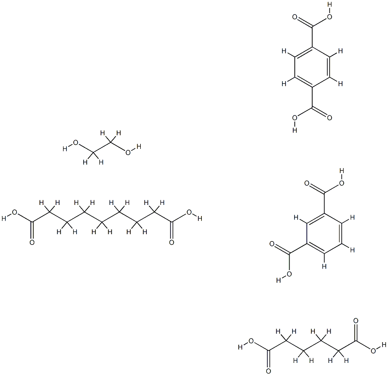 Adipic acid, azelaic acid, ethylene glycol, isophthalic acid, terephthalic acid polymer Struktur