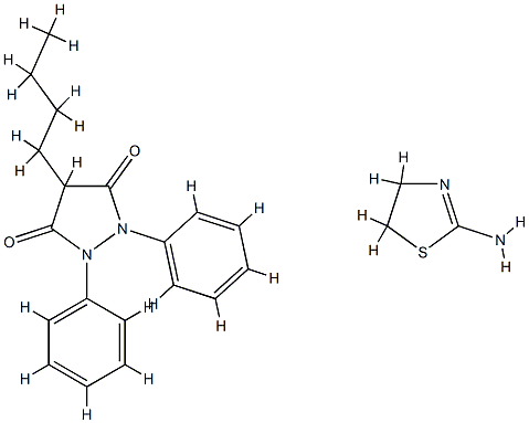 4-butyl-1,2-diphenylpyrazolidine-3,5-dione, compound with 4,5-dihydrothiazol-2-amine (1:1)  Struktur