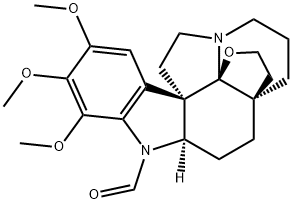 19,21-Epoxy-1-formyl-15,16,17-trimethoxyaspidospermidine Struktur