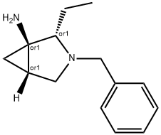 3-Azabicyclo[3.1.0]hexan-1-amine,2-ethyl-3-(phenylmethyl)-,(1R,2S,5S)-rel-(9CI) Struktur