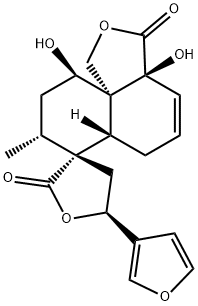 (3R,3'aS,5S,10'aR)-5-(3-Furyl)-4,5,6',6'aβ,9',10'-hexahydro-3'a,10'β-dihydroxy-8'α-methylspiro[furan-3(2H),7'(8'H)-naphtho[1,8a-c]furan]-2,3'(3'aH)-dione Struktur