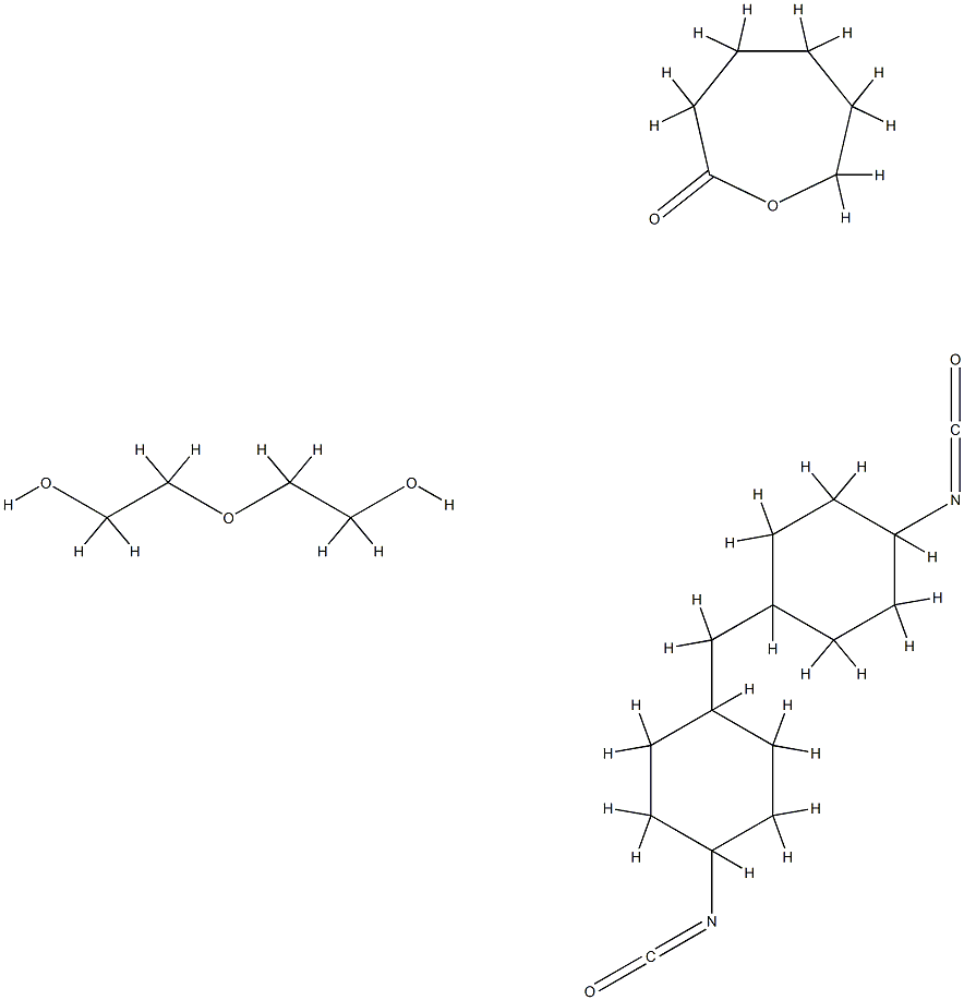 2-Oxepanone, polymer with 1,1-methylenebis4-isocyanatocyclohexane and 2,2-oxybisethanol Struktur