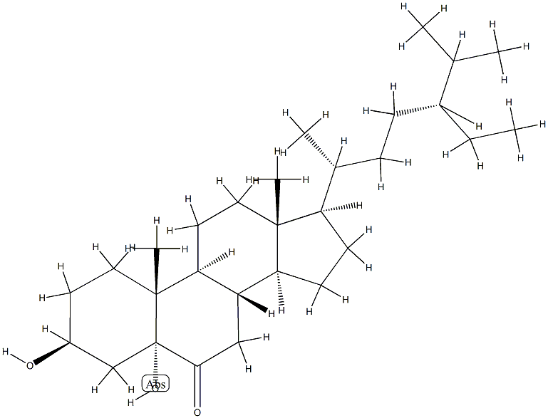 3β,5-Dihydroxy-5α-stigmastan-6-one Struktur