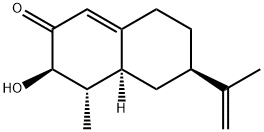 (3R)-4,4aβ,5,6,7,8-Hexahydro-3-hydroxy-4β-methyl-6α-isopropenylnaphthalen-2(3H)-one Struktur