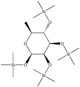 1-O,2-O,3-O,4-O-Tetrakis(trimethylsilyl)-6-deoxy-β-L-mannopyranose Struktur