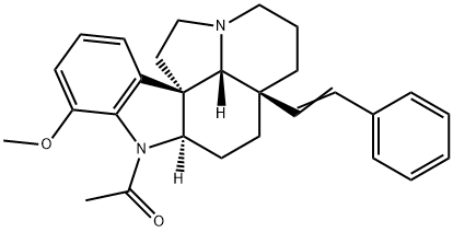 1-Acetyl-20,21-didehydro-17-methoxy-21-phenylaspidospermidine Struktur