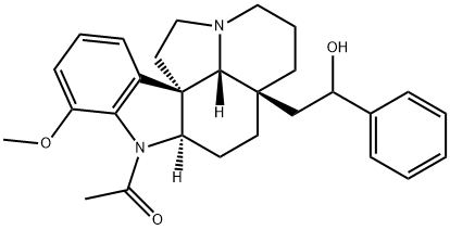 1-Acetyl-17-methoxy-21-phenylaspidospermidin-21-ol Struktur