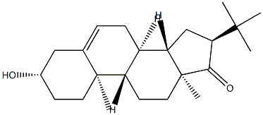 16α-(1,1-Dimethylethyl)-3β-hydroxyandrost-5-en-17-one Struktur