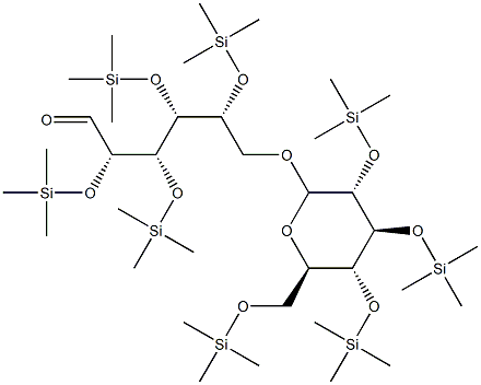 2-O,3-O,4-O,5-O-Tetrakis(trimethylsilyl)-6-O-[2-O,3-O,4-O,6-O-tetrakis(trimethylsilyl)-α-D-glucopyranosyl]-D-glucose Struktur