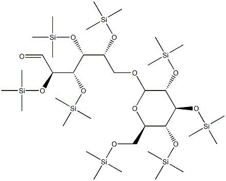 2-O,3-O,4-O,5-O-Tetrakis(trimethylsilyl)-6-O-[2-O,3-O,4-O,6-O-tetrakis(trimethylsilyl)-β-D-glucopyranosyl]-D-glucose Struktur