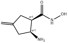 Cyclopentanecarboxamide, 2-amino-N-hydroxy-4-methylene-, (1R,2S)-rel- (9CI) Struktur