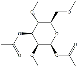 2-O,4-O,6-O-Trimethyl-β-D-mannopyranose 1,3-diacetate Struktur