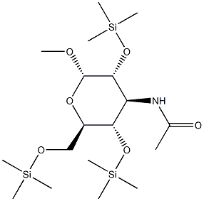 Methyl 3-(acetylamino)-2-O,4-O,6-O-tris(trimethylsilyl)-3-deoxy-α-D-glucopyranoside Struktur