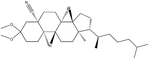 3,3-Dimethoxy-5β-cholestane-5-carbonitrile Struktur