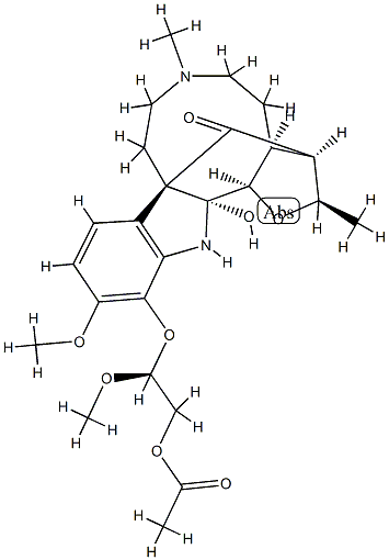 (14β,19R)-12-[(S)-2-(Acetyloxy)-1-methoxyethoxy]-16β,19-epoxy-2-hydroxy-11-methoxy-4-methyl-3,4-secocondyfolan-3-one Struktur