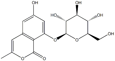 8-(β-D-Glucopyranosyloxy)-6-hydroxy-3-methyl-1H-2-benzopyran-1-one Struktur