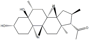 3β,5-Dihydroxy-6β,16α-dimethyl-5α-pregnan-20-one Struktur