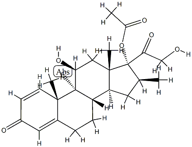 [(8S,10S,11S,13S,14S,16S,17R)-9-fluoro-11-hydroxy-17-(2-hydroxyacetyl) -10,13,16-trimethyl-3-oxo-6,7,8,11,12,14,15,16-octahydrocyclopenta[a]p henanthren-17-yl] acetate Struktur