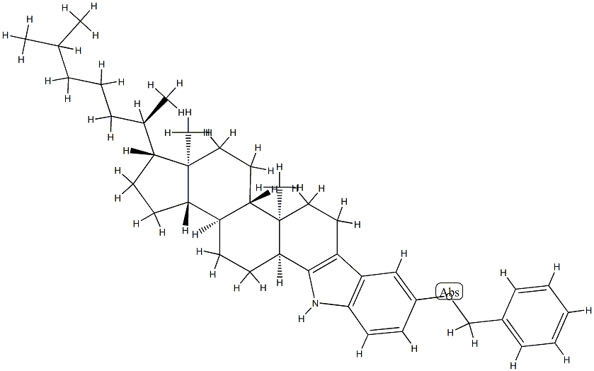 5'-Phenylmethoxy-1'H-5β-cholest-3-eno[4,3-b]indole Struktur