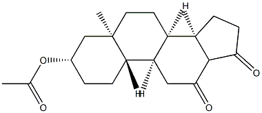 (9β,10α,13ξ,14β)-3β-Acetyloxy-5,14-dimethyl-5β-gonane-12,17-dione Struktur