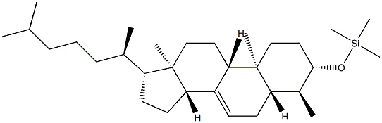 Trimethyl[(4α-methyl-5α-cholest-7-en-3β-yl)oxy]silane Struktur