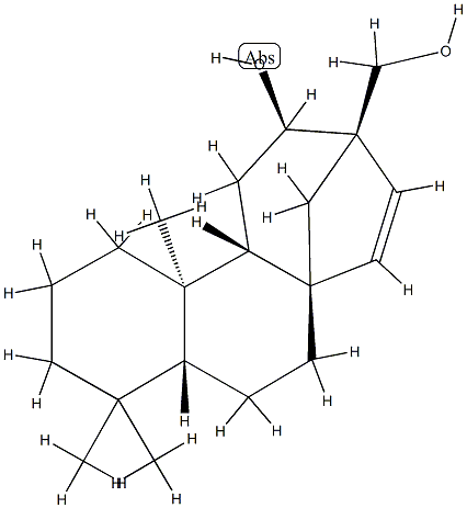 (8R,13S)-12β-Hydroxy-17-norkaur-15-ene-13-methanol Struktur