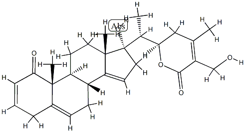 (22R)-17,22,27-Trihydroxy-1-oxoergosta-2,5,14,24-tetren-26-oic acid δ-lactone Struktur