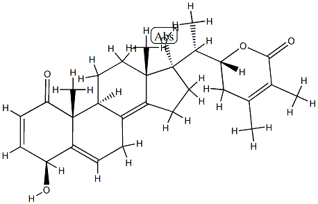 (22R)-4β,17,22-Trihydroxy-1-oxoergosta-2,5,8(14),24-tetren-26-oic acid δ-lactone Struktur