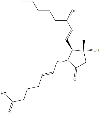 (5Z,13E,15S)-11α,15-Dihydroxy-11-methyl-9-oxoprosta-5,13-dien-1-oic acid Struktur