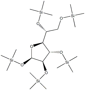 1-O,2-O,3-O,5-O,6-O-Pentakis(trimethylsilyl)-α-D-galactofuranose Struktur