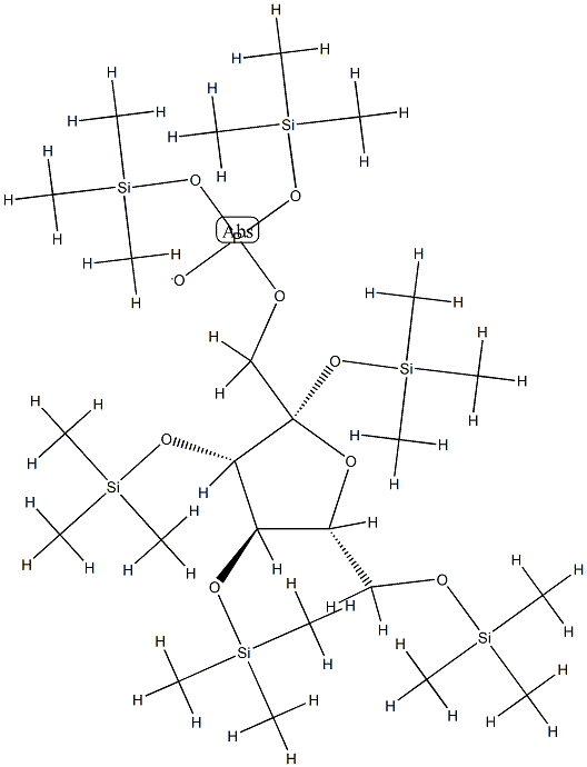 beta-D-Fructofuranose, 2,3,4,6-tetrakis-O-(trimethylsilyl)-, bis(trime thylsilyl) phosphate Struktur