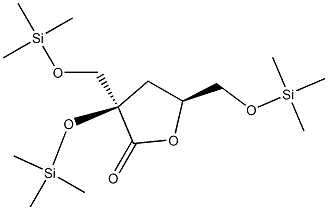 2-O,5-O-Bis(trimethylsilyl)-2-C-[[(trimethylsilyl)oxy]methyl]-3-deoxy-D-threo-pentonic acid lactone Struktur