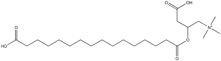 3-Carboxylato-2-[(15-carboxy-1-oxopentadecyl)oxy]-N,N,N-trimethyl-1-propanaminium Struktur