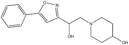 4-Hydroxy-α-(5-phenyl-3-isoxazolyl)-1-piperidineethanol Struktur