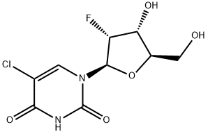 5-chloro-1-(2'-fluoro-2'-deoxyribofuranosyl)uracil Struktur