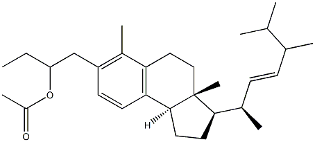 (24ξ)-1,10-Secoergosta-5,7,9,22-tetren-3-ol acetate Struktur