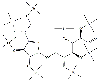 6-O-[2-O,3-O,5-O,6-O-Tetrakis(trimethylsilyl)-β-D-galactofuranosyl]-2-O,3-O,4-O,5-O-tetrakis(trimethylsilyl)-D-galactose Struktur