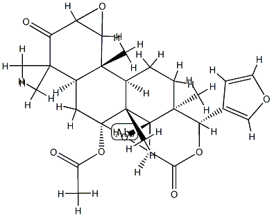 (17aS,13α,14β)-7α-Acetyloxy-1,2:14,15β:21,23-triepoxy-4,4,8-trimethyl-D-homo-24-nor-17-oxa-5α-chola-20,22-diene-3,16-dione Struktur