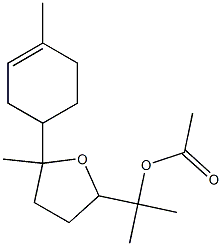 Tetrahydro-α,α,5-trimethyl-5-(4-methyl-3-cyclohexen-1-yl)-2-furanmethanol acetate Struktur