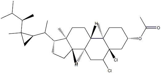 5,6-Dichloro-5α-gorgostan-3β-ol acetate Struktur