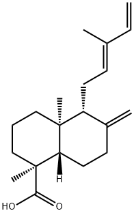 (1S,8aβ)-Decahydro-1,4aα-dimethyl-6-methylene-5α-[(E)-3-methylpenta-2,4-dienyl]-1-naphthalenecarboxylic acid Struktur