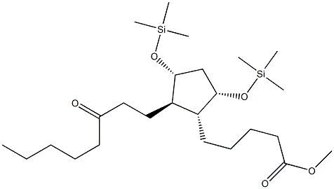 (1R)-2β-(3-Oxooctyl)-3α,5α-bis[(trimethylsilyl)oxy]cyclopentane-1α-pentanoic acid methyl ester Struktur