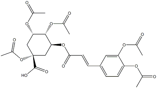 (1R)-1α,3α,4α-Tris(acetyloxy)-5β-[[3-[3,4-bis(acetyloxy)phenyl]-1-oxo-2-propenyl]oxy]cyclohexanecarboxylic acid Struktur