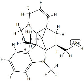 (3β,5α,12β,19α,20R)-6,7-Didehydro-1-methyl-2α,20-cycloaspidospermidine-3-methanol Struktur