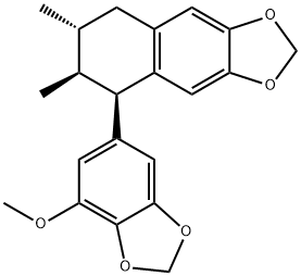 (5R)-5,6,7,8-Tetrahydro-5-(7-methoxy-1,3-benzodioxol-5-yl)-6β,7α-dimethylnaphtho[2,3-d]-1,3-dioxole Struktur