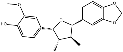 4-[(2R)-5β-(1,3-Benzodioxol-5-yl)tetrahydro-3β,4α-dimethylfuran-2-yl]-2-methoxyphenol Struktur