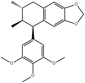 (5R)-5,6,7,8-Tetrahydro-6β,7α-dimethyl-5-(3,4,5-trimethoxyphenyl)naphtho[2,3-d]-1,3-dioxole Struktur