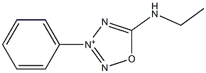 N-[(3-Phenyl-1,2,3,4-oxatriazol-3-ium)-5-yl]ethylamine anion Struktur