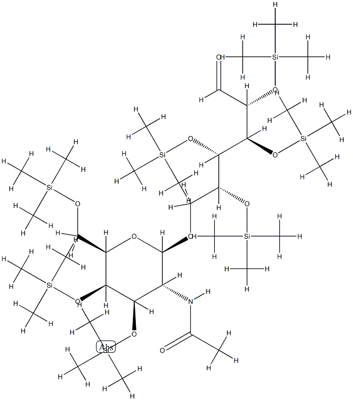 6-O-[2-(Acetylamino)-3-O,4-O,6-O-tris(trimethylsilyl)-2-deoxy-β-D-galactopyranosyl]-2-O,3-O,4-O,5-O-tetrakis(trimethylsilyl)-D-galactose Struktur